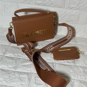 Steve Madden Tan Crossbody Bag with Gold Accents